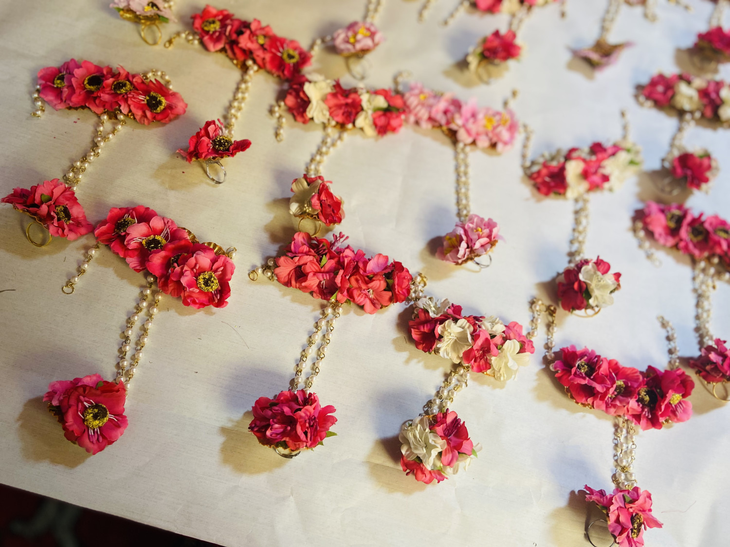 Floral hand bracelets